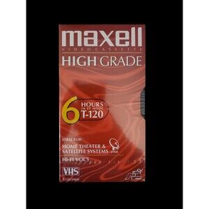 Maxwell High Grade T-120 6 Hour Video Cassette Tape New VHS New & Sealed Blank